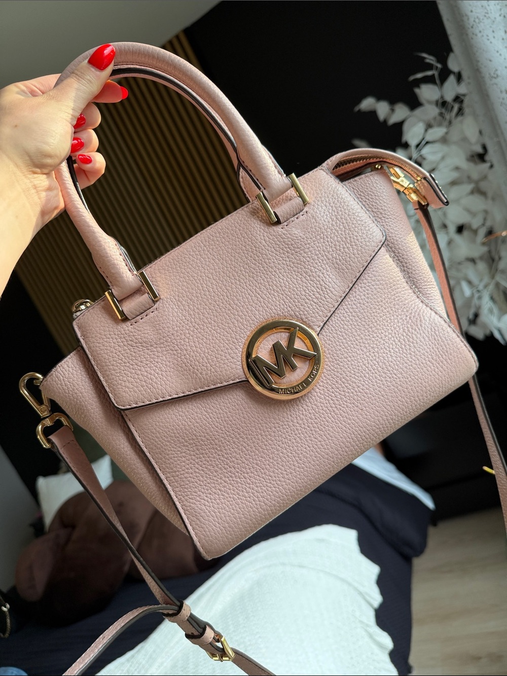 Michael Kors Blush Pink Pebbled Leather Crossbody Satchel